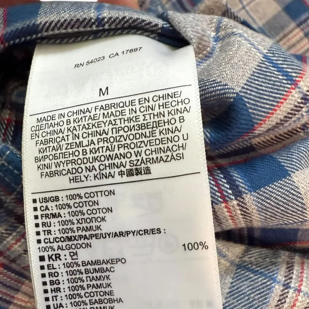 Banana Republic Luxe Flannel Slim Fit M – Blue Plaid